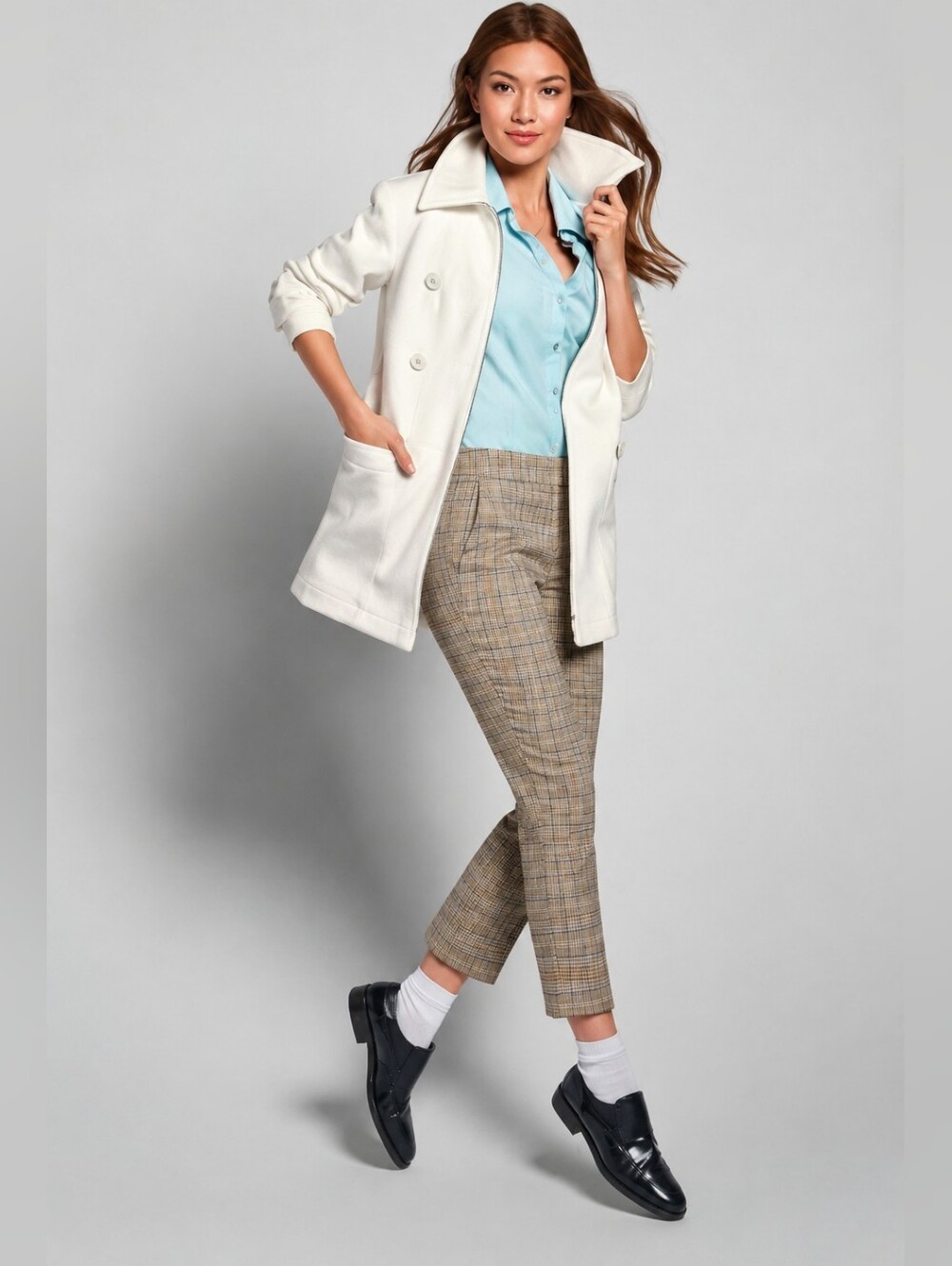 ❤️ NWT! CABI HIGH RISE KICK CROP TRIBUTE TROUSERS IN PLAID, 8 (29) style# 6481